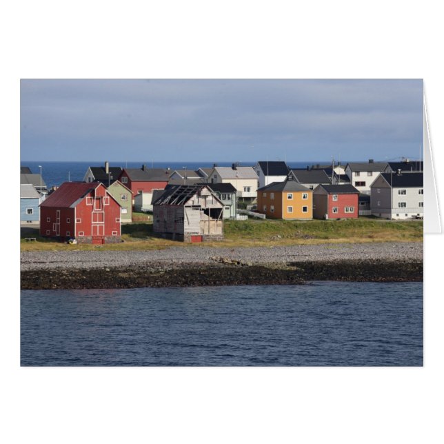 Cartão Fotokarte de casas em Vardø (Frente horizontal)