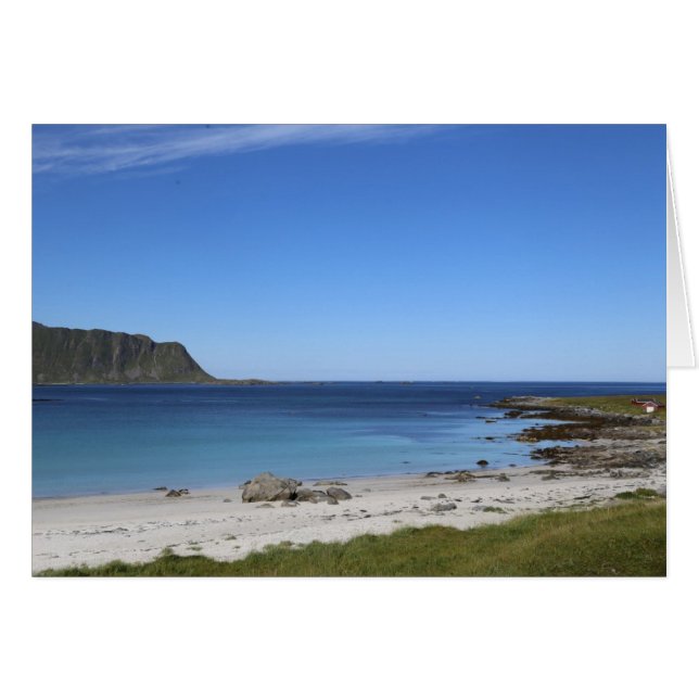 Cartão Fotokarte praia em montanha de ram (Frente horizontal)