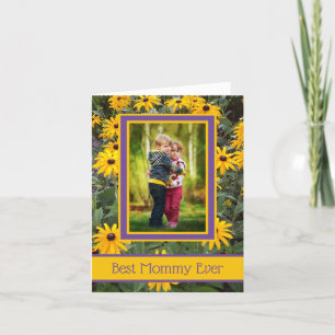 Cartão Fotos de Flores Amarelas Personalizadas Melhor Mam