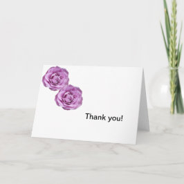 Cartão Fotos de rosas coloridas de lavanda em um Obrigado