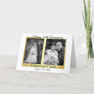 Cartão Fotos personalizadas de casamento 50º aniversári