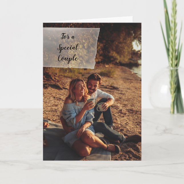 Cartão Fotos Personalizadas de Parabéns de Casamento (Frente)