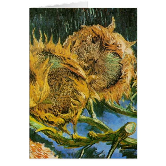 Cartão Four Cut Sunflower por Vincent van Gogh (Frente)