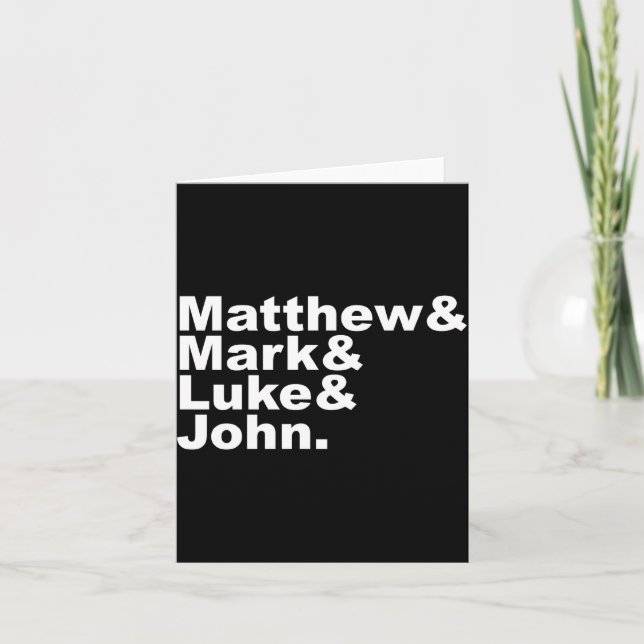 Cartão Four Gospels Matthew Mark Luke John Bible  (Frente)