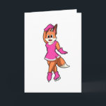 Cartão Fox at Ice skating with Ice skates<br><div class="desc">This design is the perfect gift for a birthday,  Christmas and other celebrations. It is suitable for women,  men and kids.</div>