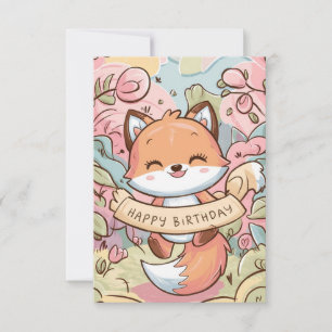 Cartão Fox Birthday bonito