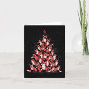 Cartão Fox Christmas Tree Fox Xmas Tree Women &amp; Boys