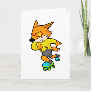 Cartão Fox como Patinador com skates Roller