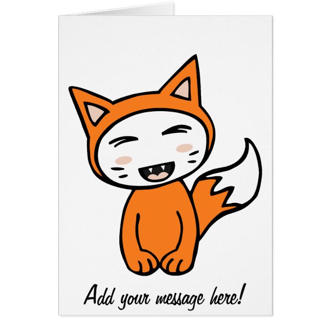 Cartão Fox de Kawaii (Frente)
