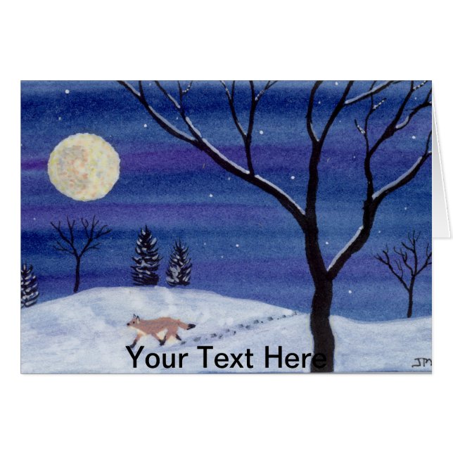 Cartão Fox de Lua Completa (Frente Horizontal)