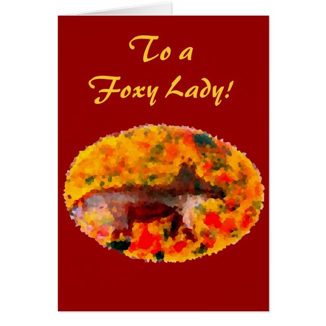 Cartão Fox de outono de Arte Animal Personalizada (Frente)