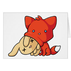 Cartão Fox de SCHLUP que come o coelho