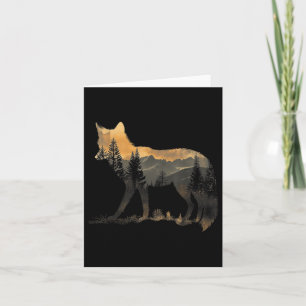 Cartão Fox Forest Nature Leva Montanhas Caminhando Acampa