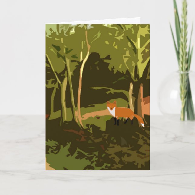Cartão Fox graphic art Birthday card (Frente)