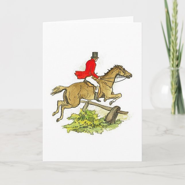 Cartão Fox Hunt Jumper Hunter Horse Riding Note Card (Frente)
