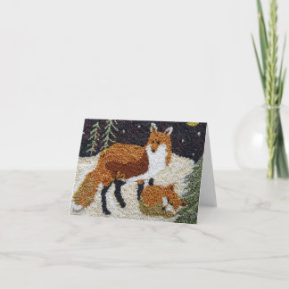 Cartão Fox Mãe e Cub Notecard