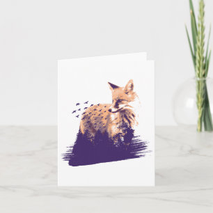 Cartão Fox Nature Forest Outdoor Camper Hipercolagem Gi