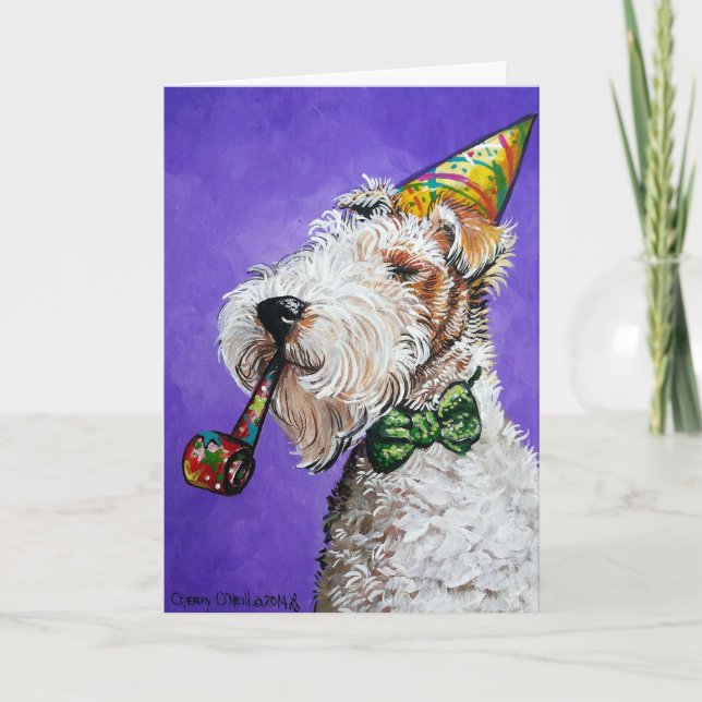 Cartão Fox Terrier Birthday (Frente)