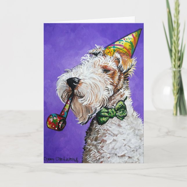 Cartão Fox Terrier Birthday (Frente)