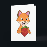 Cartão Fox with Strawberry<br><div class="desc">This design is the perfect gift for a birthday, Christmas and other celebrations. It is suitable for women, men and kids.</div>
