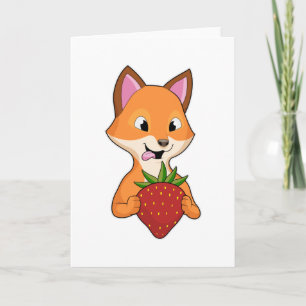 Cartão Fox with Strawberry