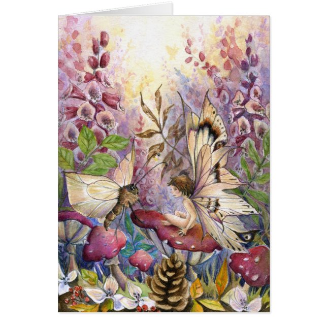 Cartão Foxglove carmesim (Frente)