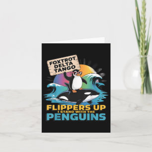 Cartão Foxtrots Delta Tangos Penguin Resiste Protesto Nov