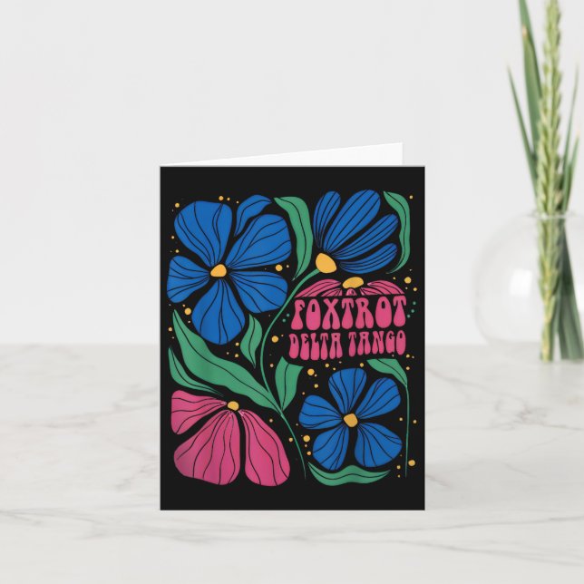 Cartão Foxtrots Deltas Tangos Flower Boho (Frente)