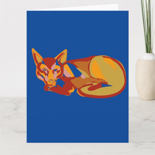 Cartão Foxy graphic design holiday postcard (Frente)