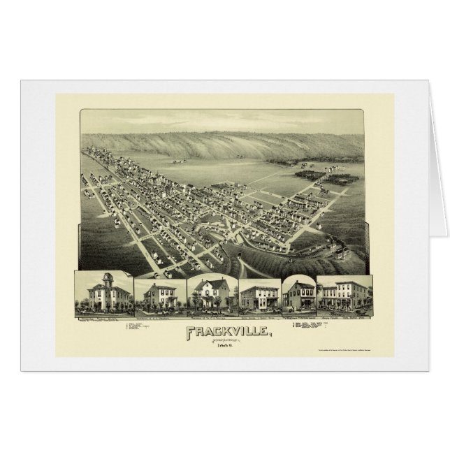 Cartão Frackville, mapa panorâmico do PA - 1889 (Frente Horizontal)