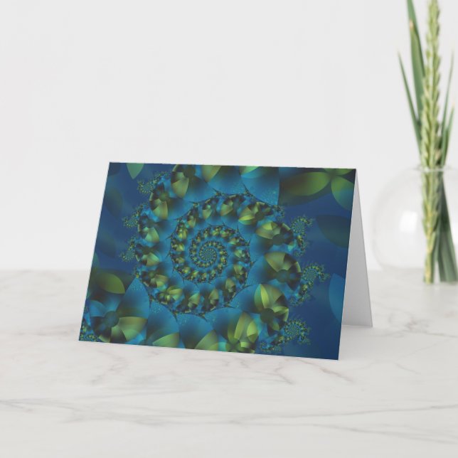 Cartão Fraco Espiral Azul e Verde (Frente)