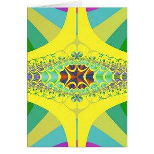 Cartão Fractal amarelo do centípede