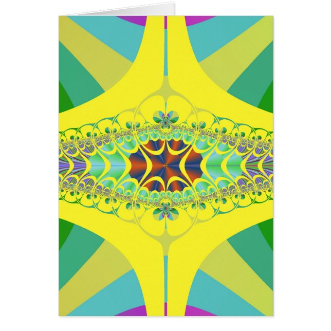 Cartão Fractal amarelo do centípede (Frente)