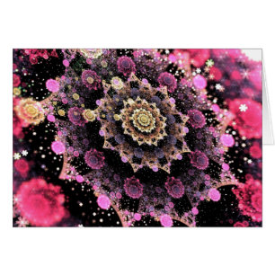 Cartão Fractal Cósmico Rosa