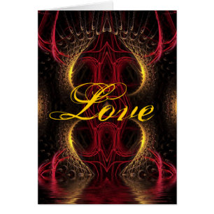 Cartão Fractal de Amor Escuro