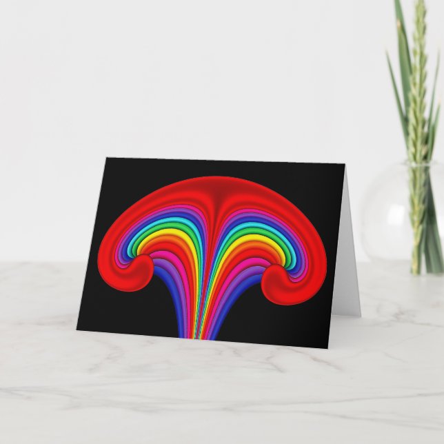 Cartão Fractal de Saudação Rainbow Uterus (Frente)