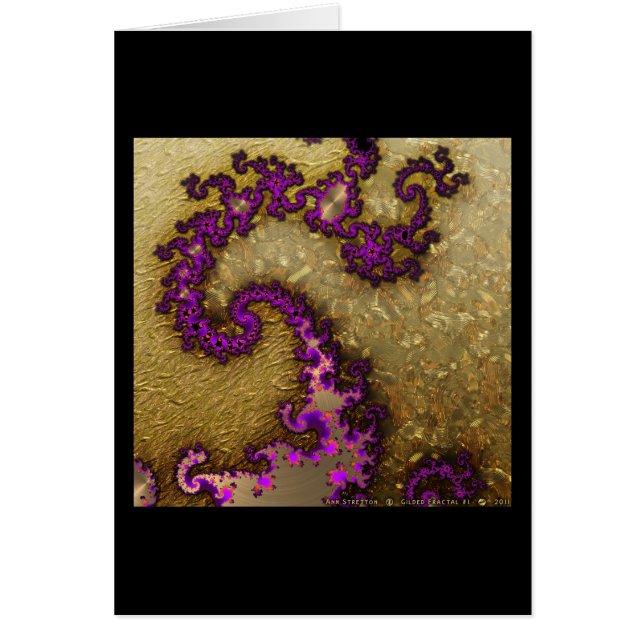 Cartão Fractal dourado #1 (Frente)