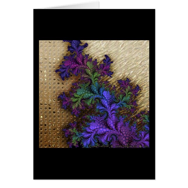 Cartão Fractal dourado #12 (Frente)