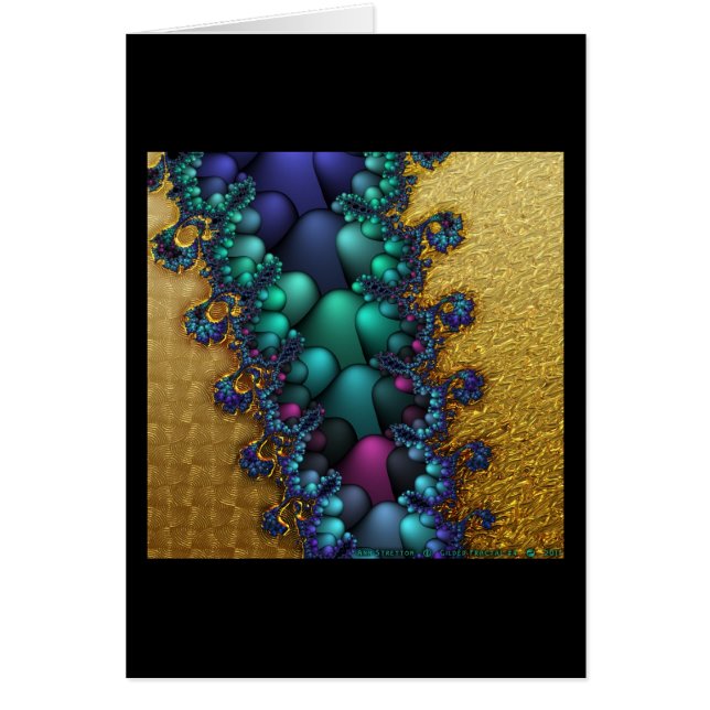 Cartão Fractal dourado #4 (Frente)