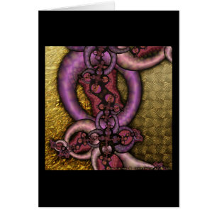 Cartão Fractal dourado #9