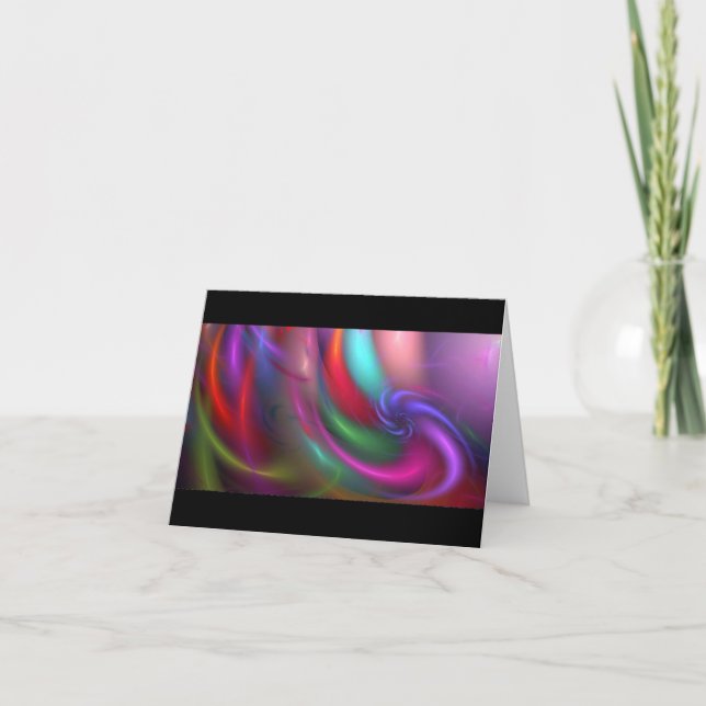 Cartão Fractal Fireworks Greeting and Note Card (Frente)