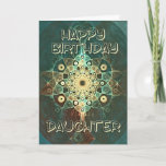 Cartão Fractal grunge birthday card for a daughter<br><div class="desc">A distressed effect card with a grungy feel.</div>