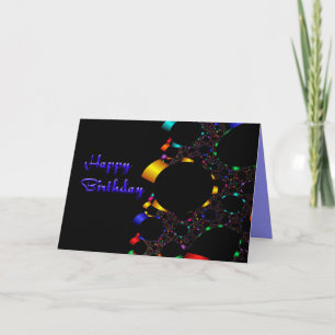 Cartão Fractal Happy Birthday Card