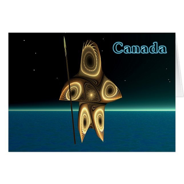 Cartão Fractal Inuit Hunter (Frente Horizontal)