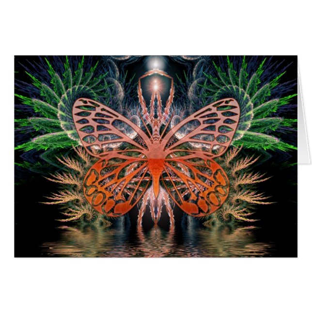 Cartão Fractal Lady Butterfly (Frente Horizontal)