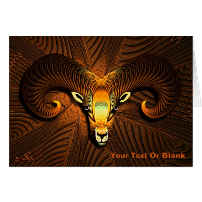 Cartão Fractal Ram Head (Frente Horizontal)