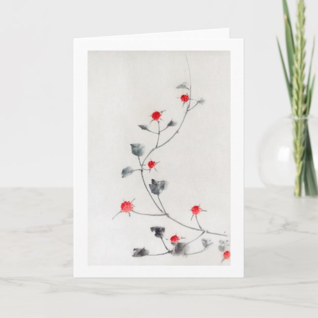 Cartão Framboesa, Hokusai, Ukiyo-e (Frente)