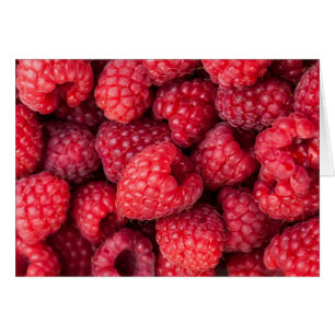 Cartão Framboesas vermelhas frescas