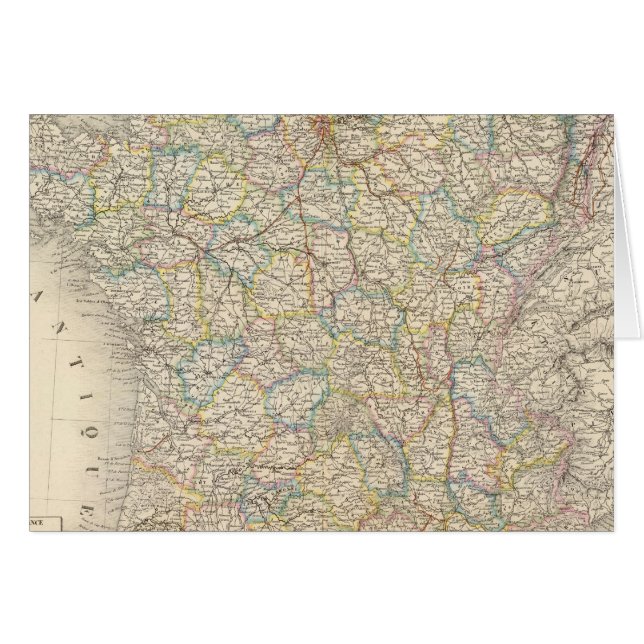 Cartão França física, política (Frente Horizontal)