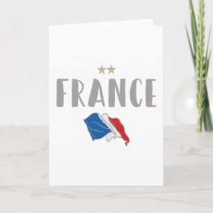 Cartão França Futebol Fan Camisa Bandeira Francesa